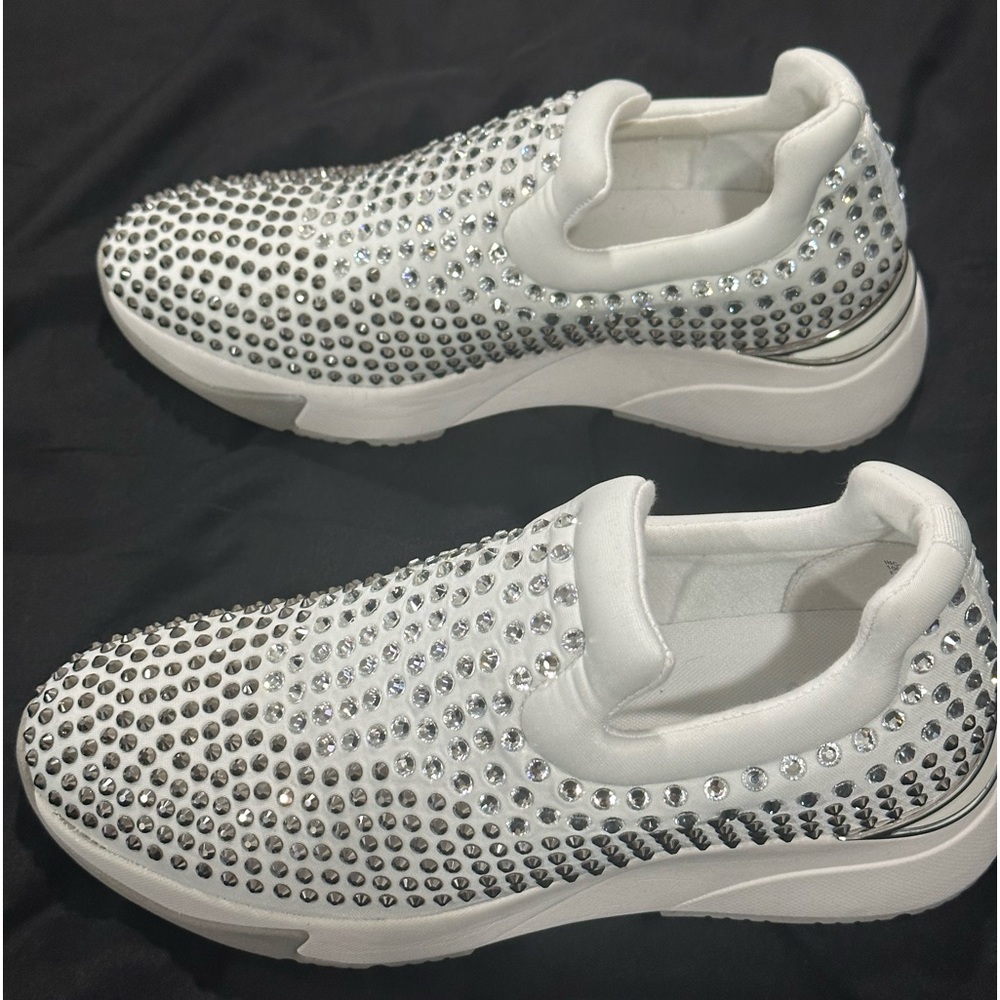 Brand new white bling INC sneakers with white sole